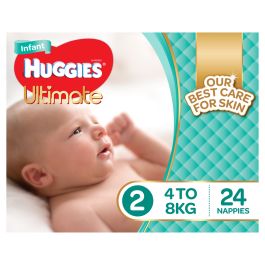 Good Price - Huggies Ultimate Infant Nappies Unisex Size 2 24 Pack