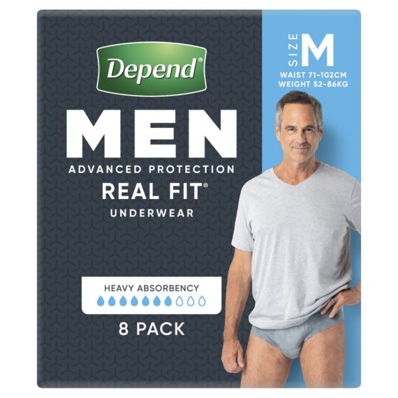 Good Price - Depend Real Fit Mens Underwear Medium 8 Pack